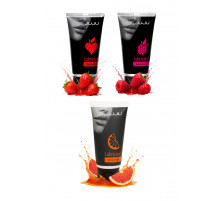 Набор из 3 съедобных лубрикантов JUJU (клубника, малина, грейпфрут)