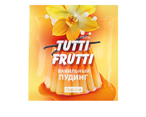 Заказать Пробник гель-смазки Tutti-frutti со вкусом ванильного пудинга - 4 гр.