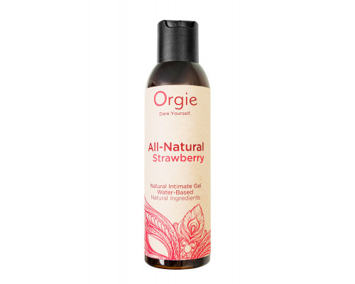 Заказать Интимный гель на водной основе All-Natural Strawberry с ароматом клубники - 150 мл.