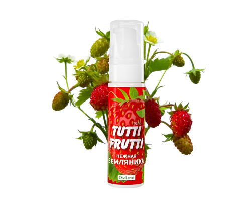 Заказать Гель-смазка Tutti-frutti с земляничным вкусом - 30 гр.