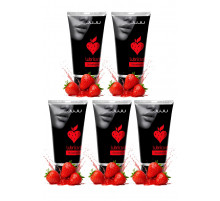 Набор из 5 съедобных лубрикантов JUJU со вкусом клубники