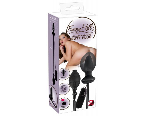 Заказать Черный анальный вибростимулятор с расширением Fanny Hills Butt Plug