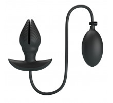 Черный анальный эспандер с вибрацией Manson - 9,6 см.