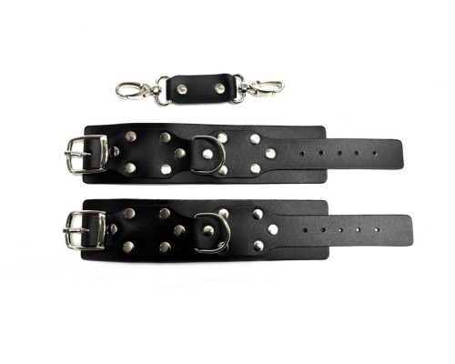 Заказать Черные кожаные наручники Sex Game