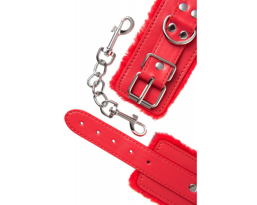 Красные наручники Anonymo из искусственной кожи