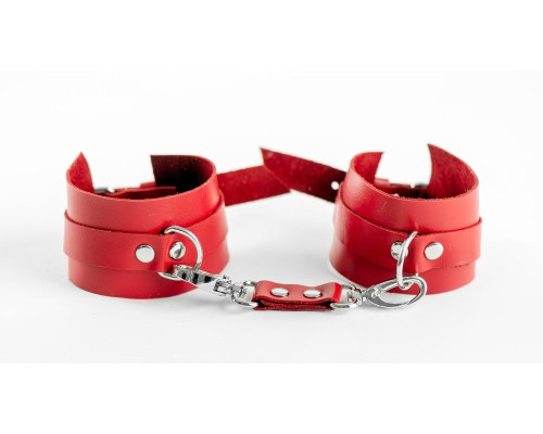 Заказать Красные наручники из натуральной кожи