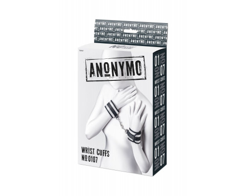 Серебристо-черные наручники Anonymo