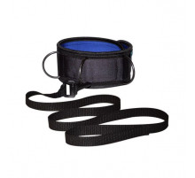 Чёрно-синий неопреновый ошейник с поводком