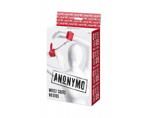 Красные наручники Anonymo из искусственной кожи