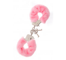 Металлические наручники с розовой меховой опушкой METAL HANDCUFF WITH PLUSH PINK
