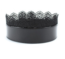 Изящный чёрный ошейник с кружевом