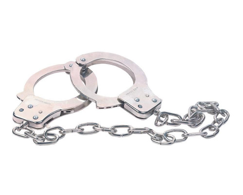 Заказать Наручники из металла с длинной цепочкой CHROME HANDCUFFS METAL HANDCUFFS W. KEY