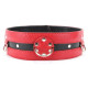 Заказать Черно-красный кожаный ошейник увеличенного размера
