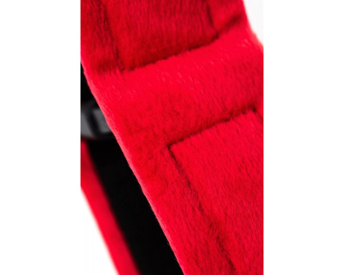 Красно-черные велюровые наручники Anonymo