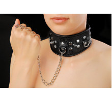 Чёрный ошейник из кожи