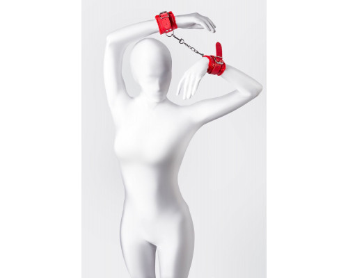 Красные наручники Anonymo из искусственной кожи