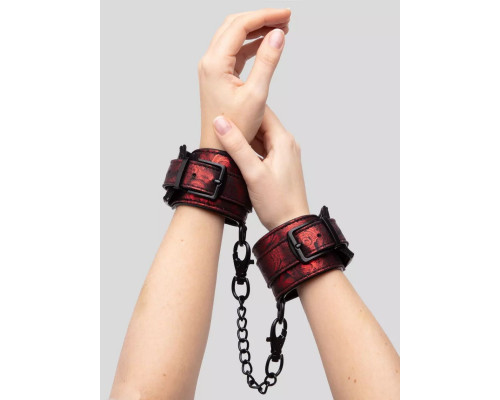 Заказать Красно-черные наручники Reversible Faux Leather Wrist Cuffs