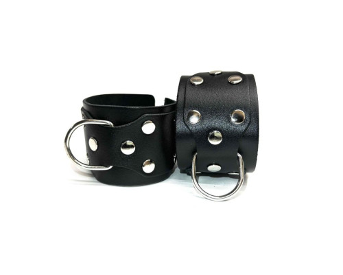 Заказать Черные кожаные наручники Sex Game