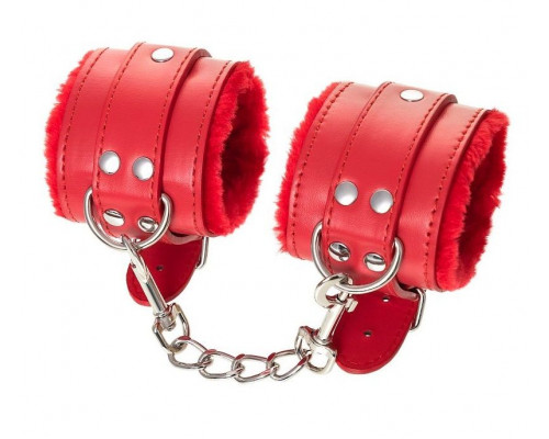 Красные наручники Anonymo из искусственной кожи