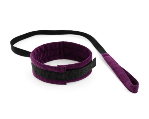 Заказать Фиолетово-черный ошейник My rules с поводком