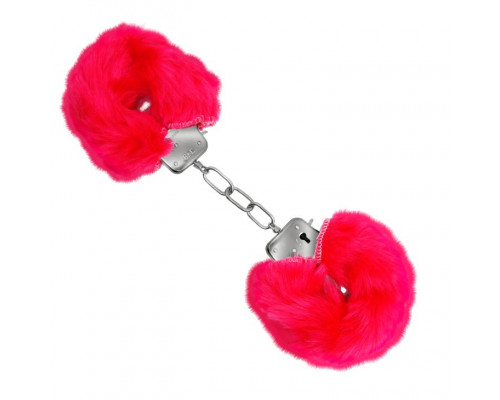 Заказать Красные меховые наручники Love с ключиками