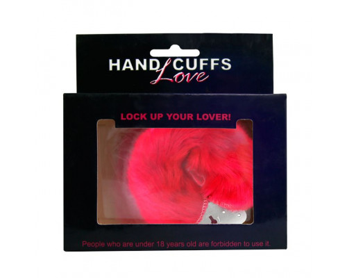 Заказать Красные меховые наручники Love с ключиками