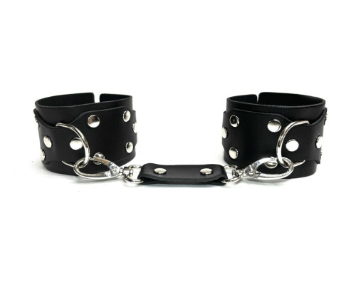 Заказать Черные кожаные наручники Sex Game