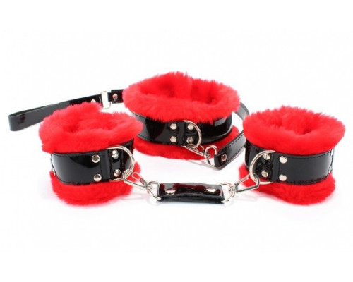 Заказать Набор с красным мехом BDSM Light