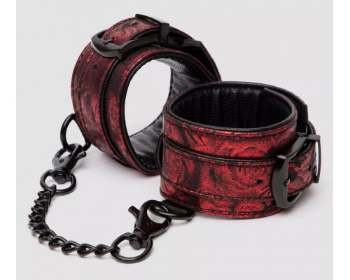 Заказать Красно-черные наручники Reversible Faux Leather Wrist Cuffs