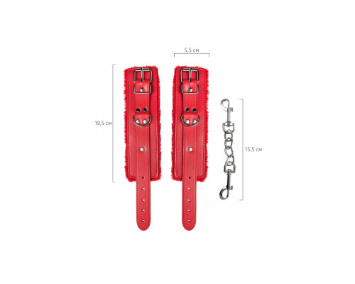 Красные наручники Anonymo из искусственной кожи