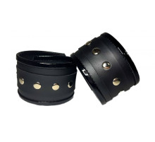 Черные наручники из эко-кожи