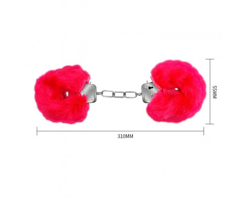 Заказать Красные меховые наручники Love с ключиками