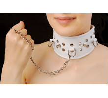 Белый кожаный ошейник