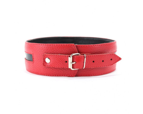 Заказать Черно-красный кожаный ошейник увеличенного размера