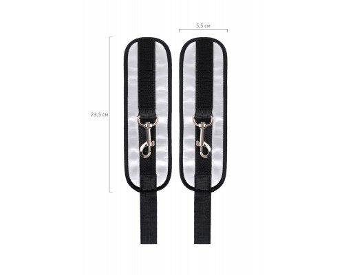 Серебристо-черные наручники Anonymo