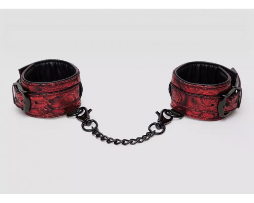 Заказать Красно-черные наручники Reversible Faux Leather Wrist Cuffs