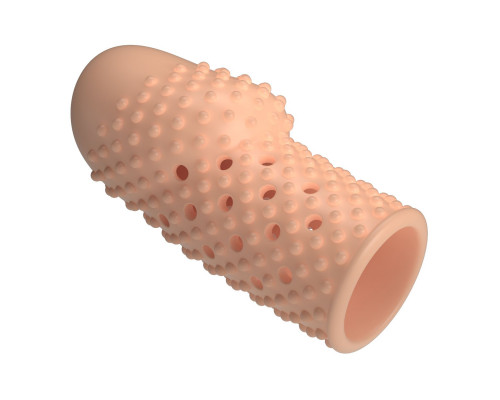 Телесная текстурированная насадка на пенис Becks - 8 см.