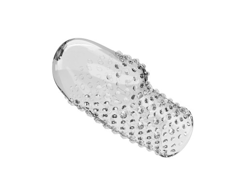 Прозрачная текстурированная насадка на пенис Becks - 8 см.