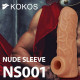 Заказать Телесная открытая насадка-реалистик с подхватом мошонки Nude Sleeve L - 14 см.
