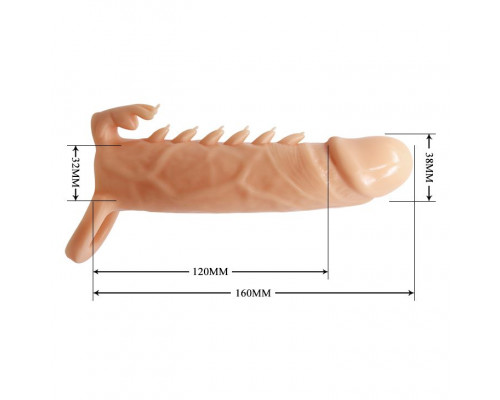 Заказать Телесная удлиняющая насадка Penis Sleeve Emmitt - 17 см.