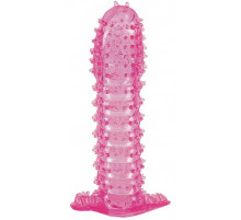 Гелевая розовая насадка с шипами - 12 см.