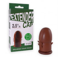 Коричневый латексный удлинитель пениса 2.5 in с шипиками