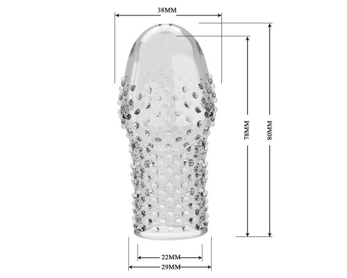 Прозрачная текстурированная насадка на пенис Becks - 8 см.