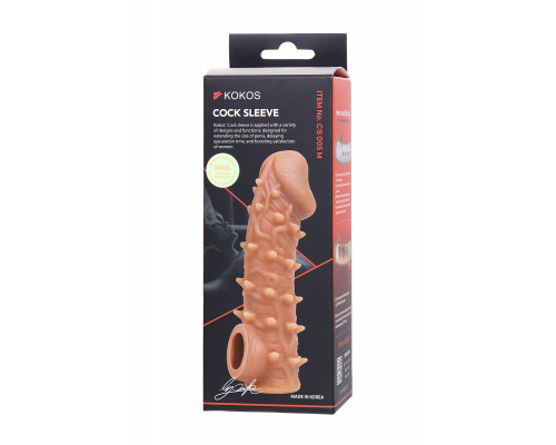 Заказать Телесная закрытая насадка с пупырышками Cock Sleeve Size M - 15,6 см.