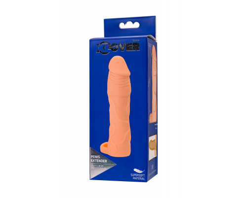 Заказать Телесная удлиняющая насадка с подхватом - 19 см.