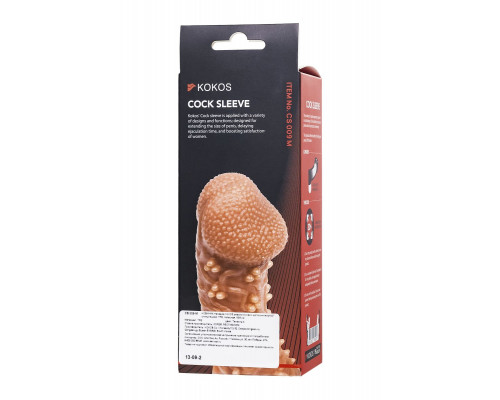 Заказать Телесная закрытая насадка с пучками шишечек Cock Sleeve Size M - 15,6 см.