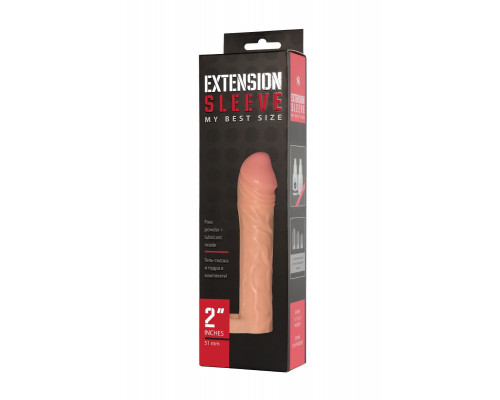 Заказать Телесная насадка-удлинитель Extension sleeve с подхватом - 17 см.