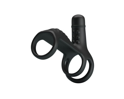 Заказать Черная вибронасадка на пенис Vibrating Penis Sling