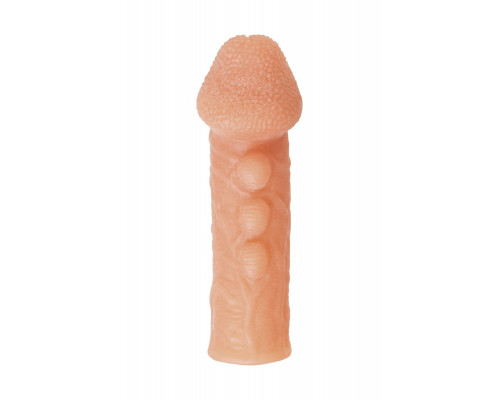 Заказать Телесная закрытая насадка с шишечками Cock Sleeve 008 Size S - 13,8 см.