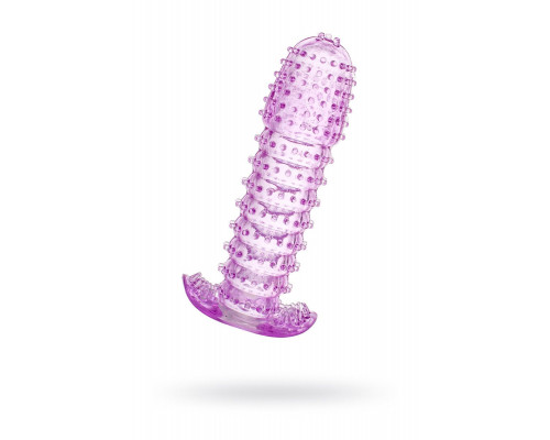Заказать Гелевая фиолетовая насадка с шипами - 12 см.